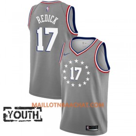 Maillot NBA Philadelphia 76ers J.J. Redick 17 2018-19 Nike City Edition Gris Swingman - Enfant